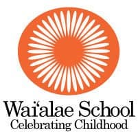 Waialae School logo, an orange sunburst above the words Celebrating Childhood.